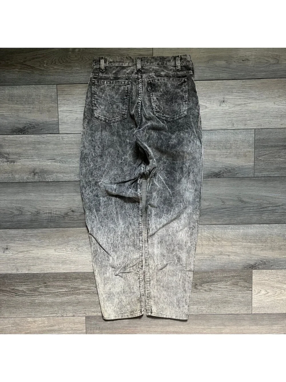 Vintage Levi's Men's 30x32 Acid Wash Corduroy Pants Gray Black Faded Wash USA